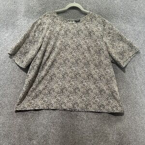 Talbots Blouse Top Women‎ 20W Animal Print Short Sleeve Lightweight Polyester